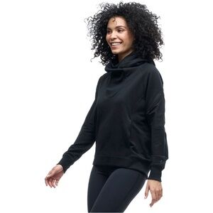 Indyeva Bunda Il Pullover Fleece Hoodie in Black Size Small Athleisure Comfort